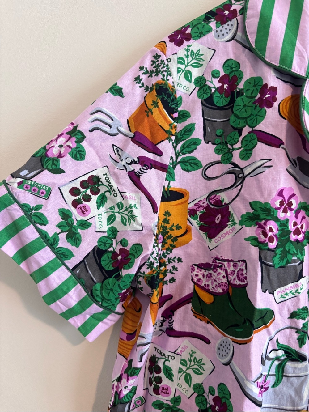 NWT Printfresh Green Thumb Short Sleeve Pajama Set - Picture 3 of 7